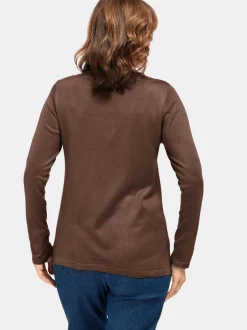 Goldner Damen Strickpullover in taupe - Ärmel: langarm