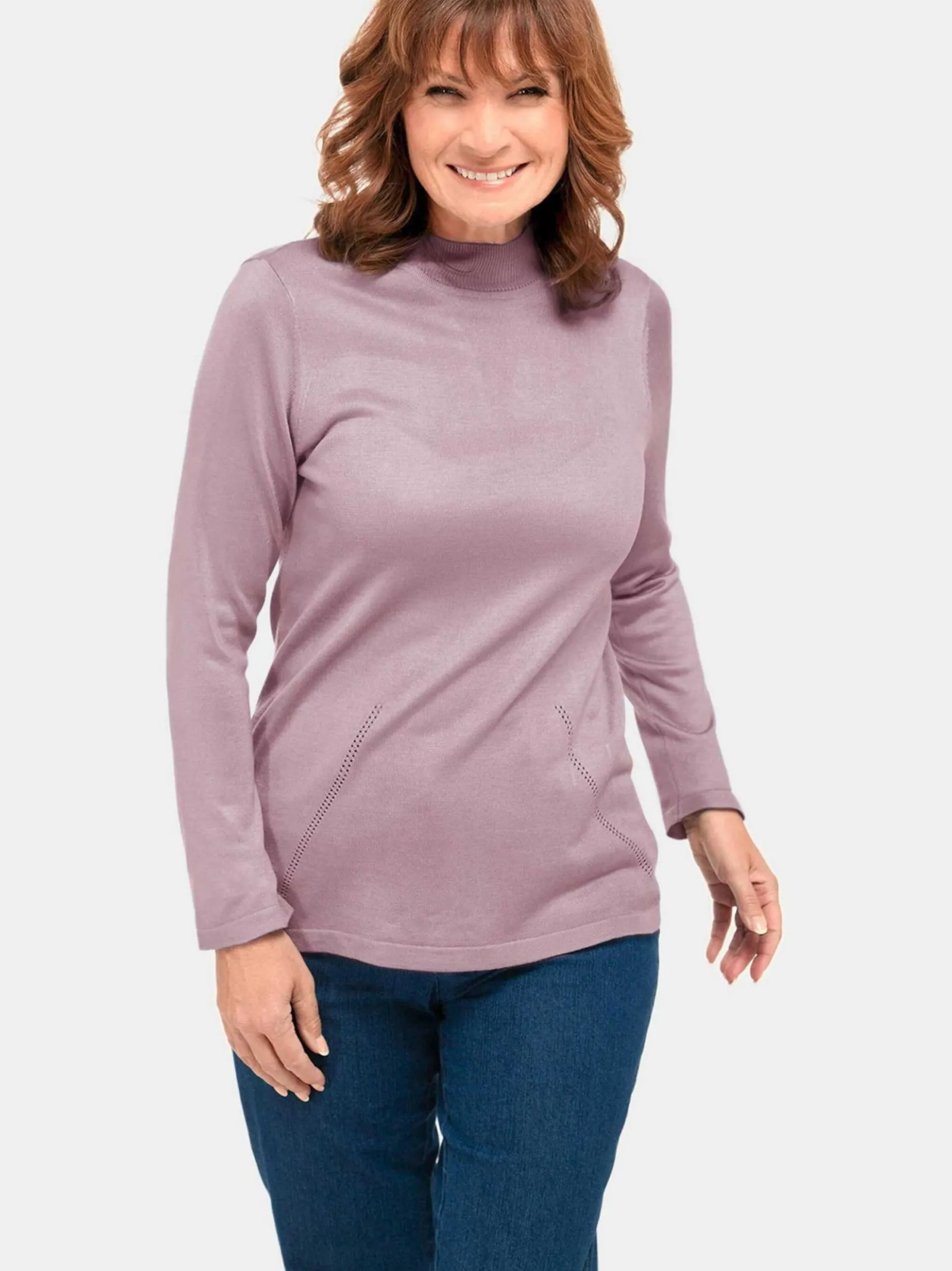 Goldner Damen Strickpullover in rosa - Ärmel: langarm