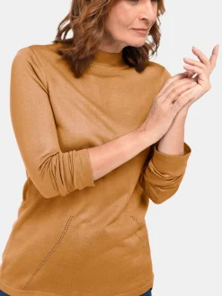Goldner Damen Strickpullover in gelb - Ärmel: langarm