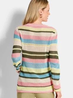 Goldner Damen Strickpullover in mehrfarbig