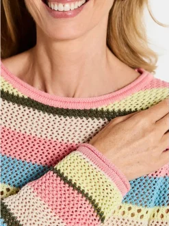 Goldner Damen Strickpullover in mehrfarbig