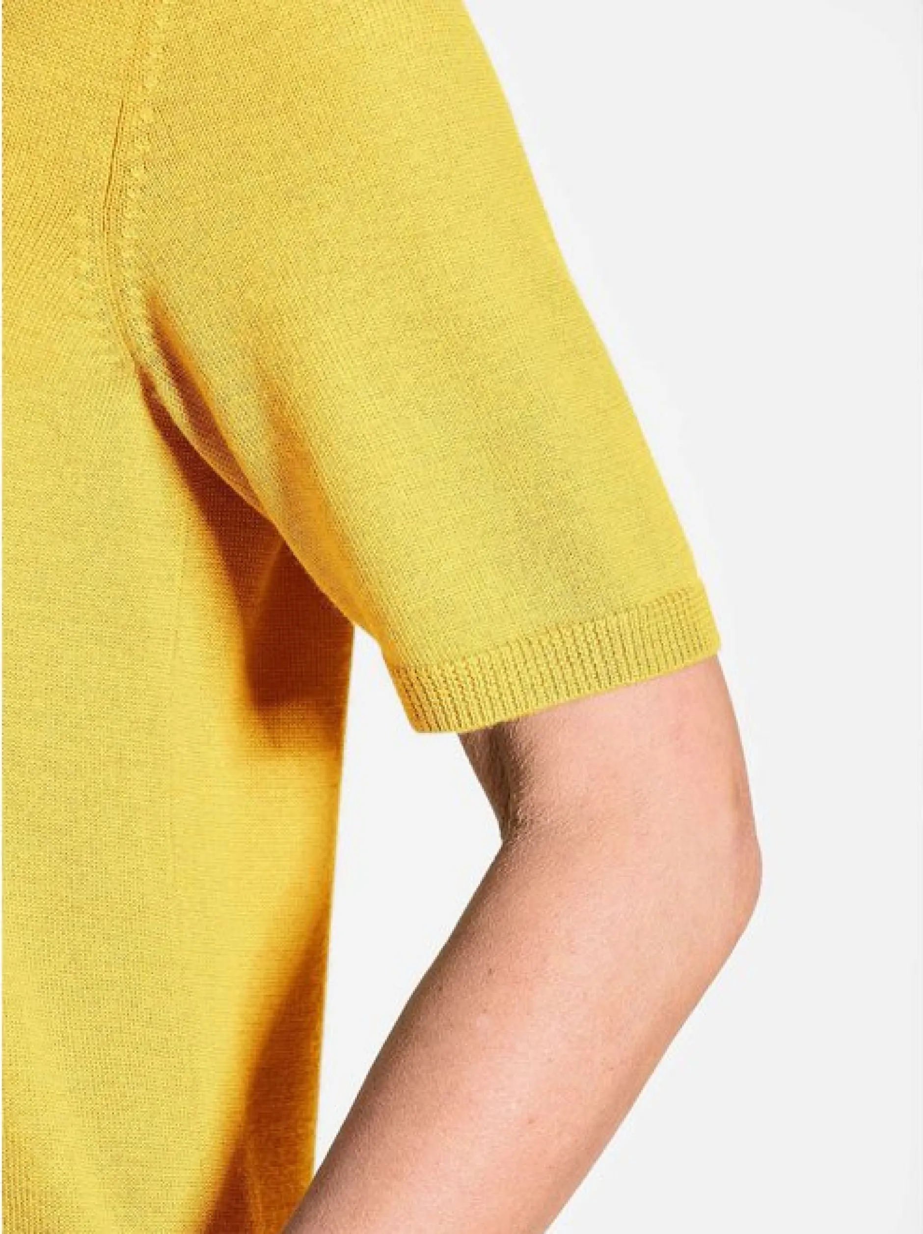 Goldner Damen Strickpullover - Kurzgröße in gelb