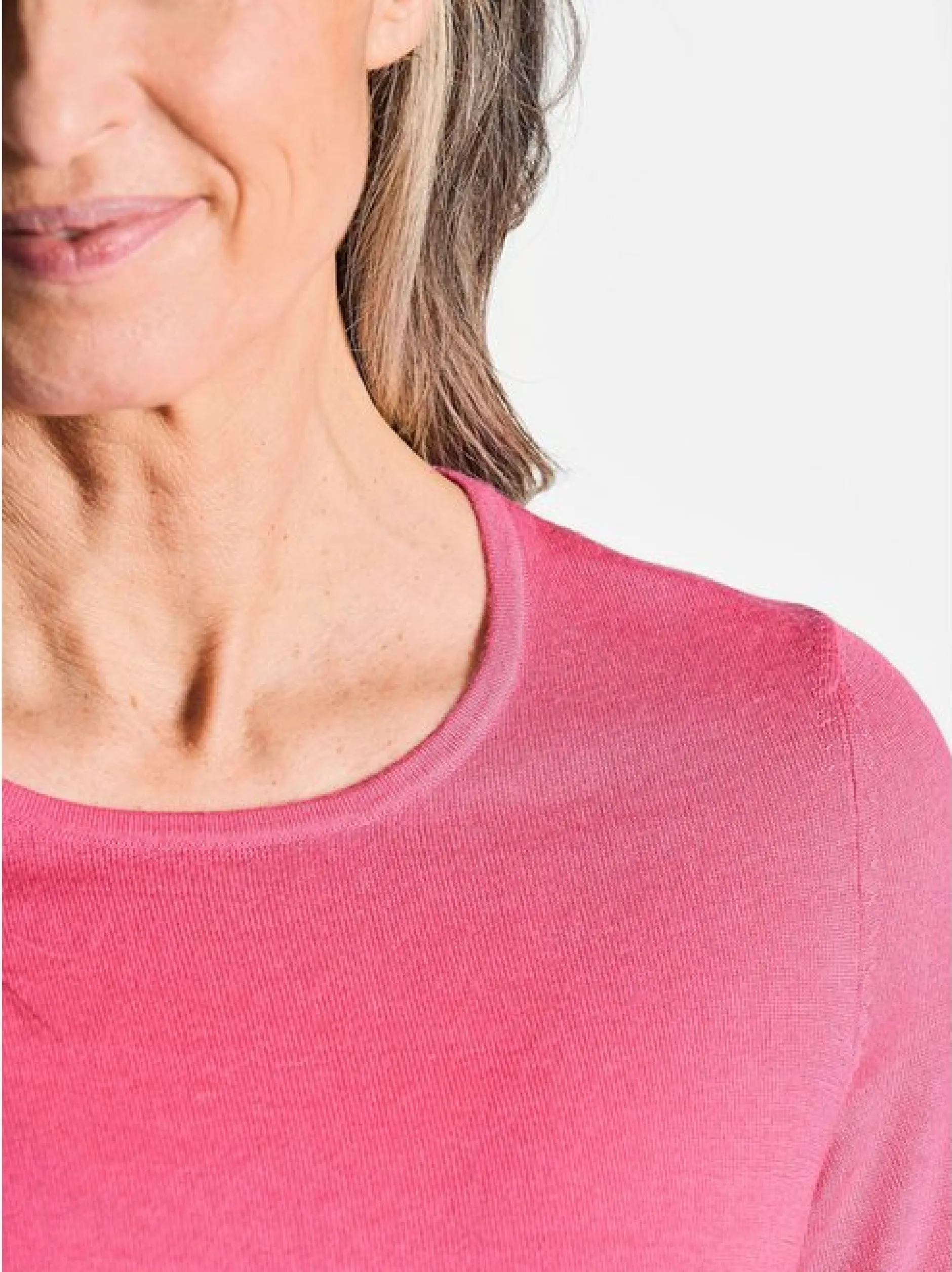 Goldner Damen Strickpullover in pink - Ärmel: Halbarm