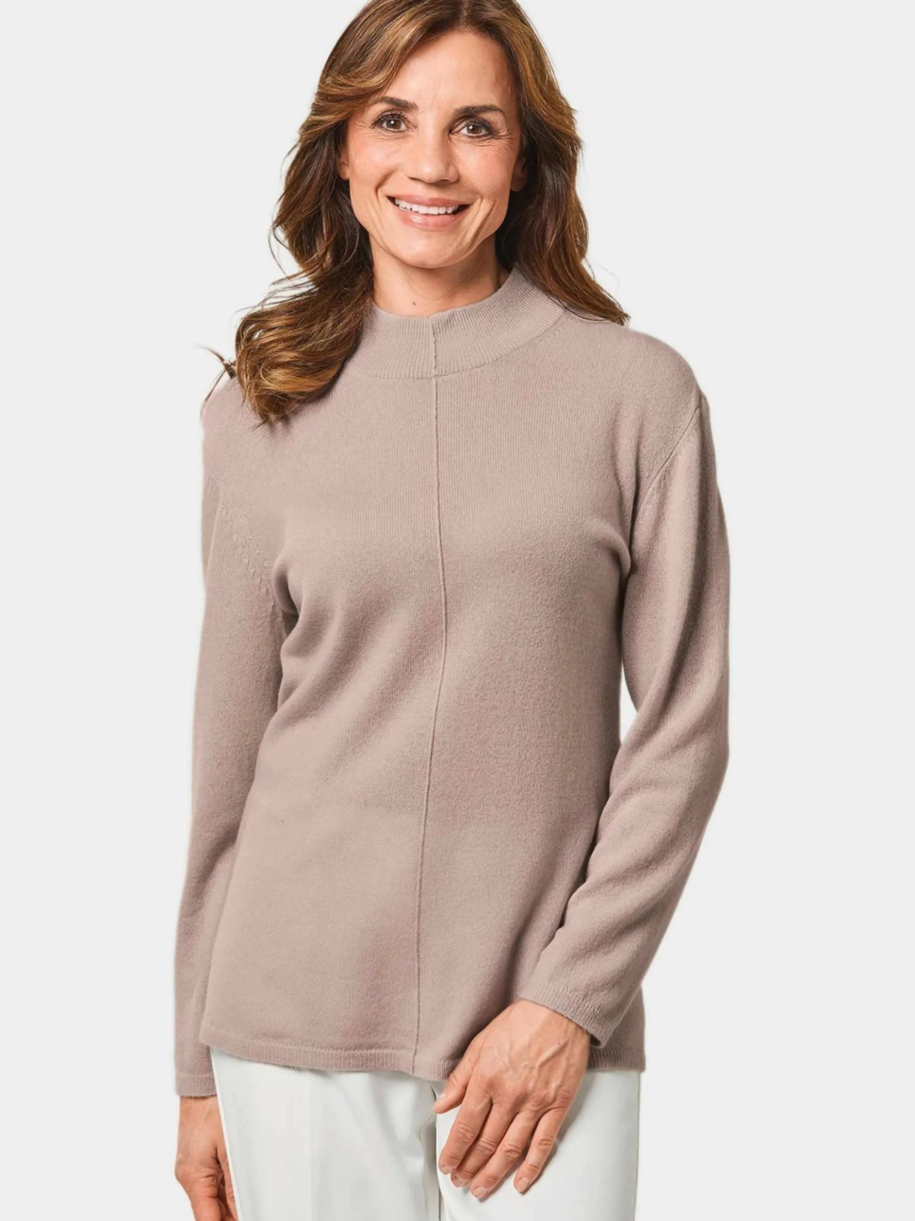 Goldner Damen Strickpullover in sand - Ärmel: langarm