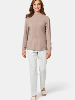 Goldner Damen Strickpullover in sand - Ärmel: langarm