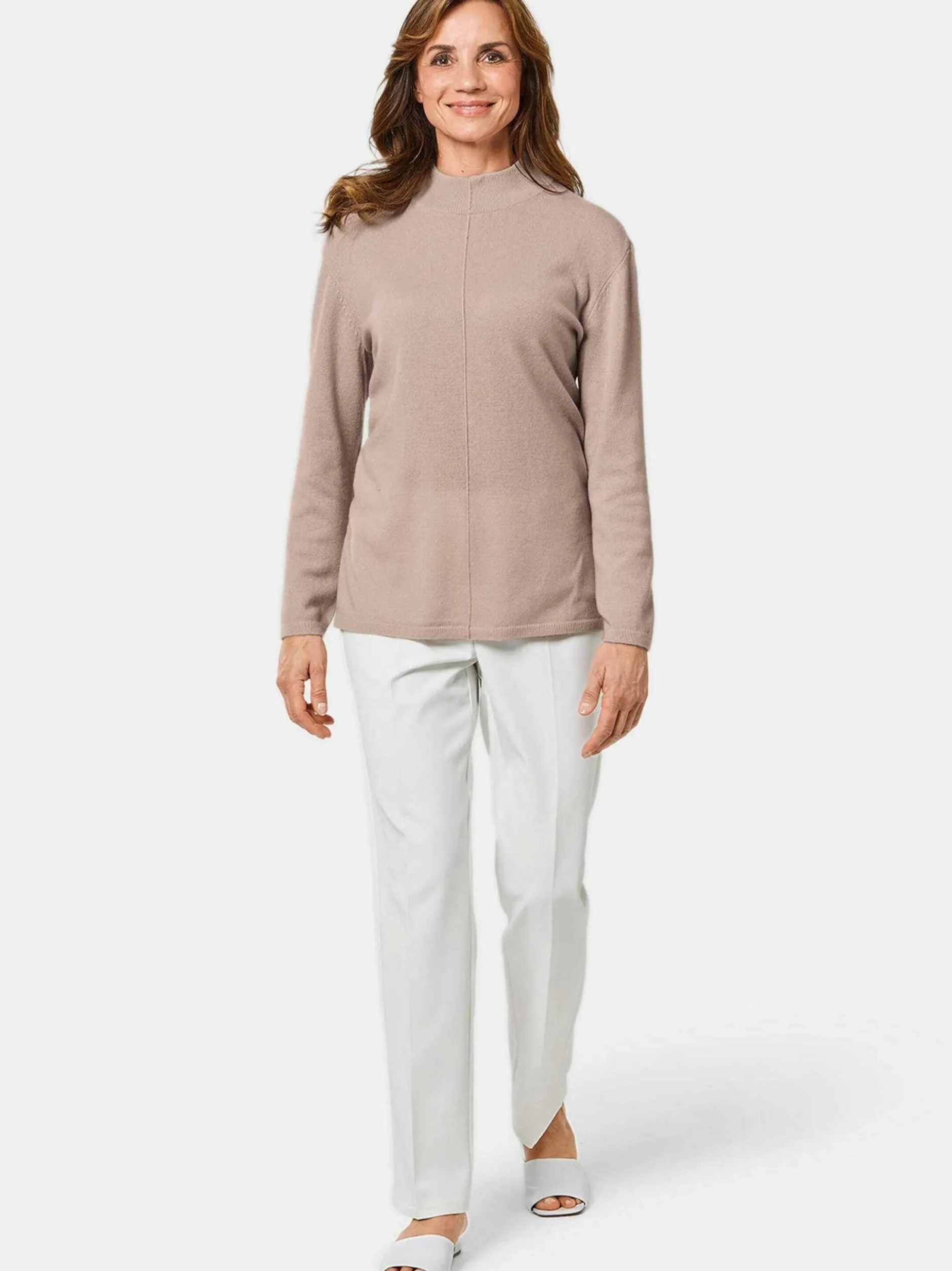 Goldner Damen Strickpullover in sand - Ärmel: langarm