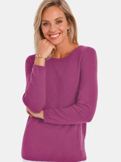 Goldner Damen Strickpullover in lila - Ärmel: langarm