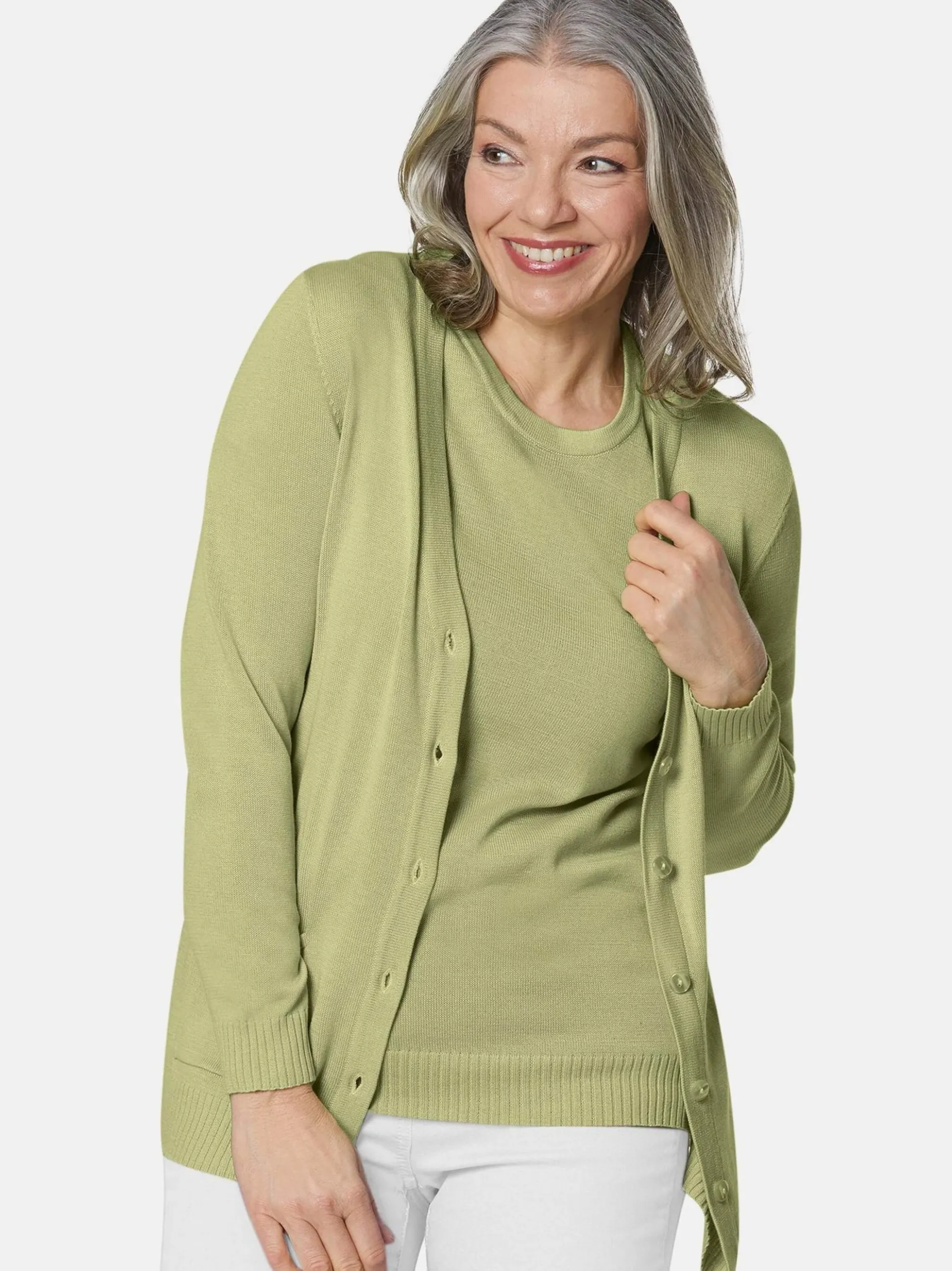 Goldner Damen Strick-Sets - Kurzgröße in grün