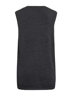 Goldner Damen Strickwesten in schwarz - Ärmel: ohne Arm