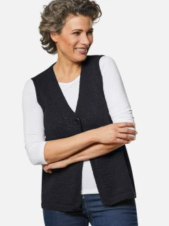 Goldner Damen Strickwesten - Kurzgröße in schwarz