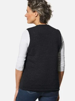 Goldner Damen Strickwesten - Kurzgröße in schwarz