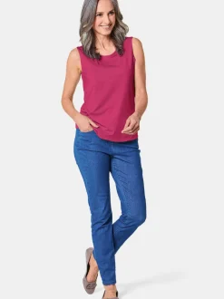 Goldner Damen Tops in pink - Ausschnitt: Rundhals