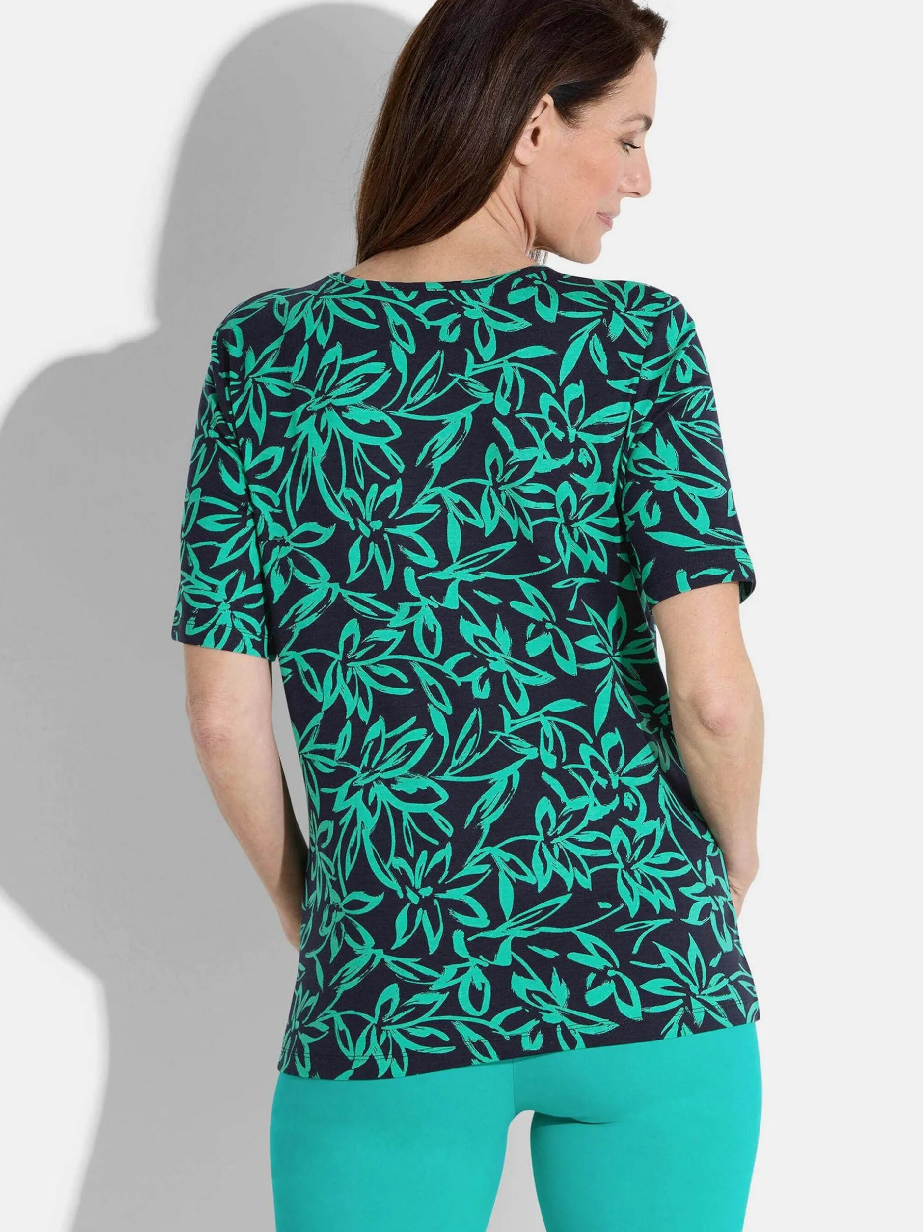 Goldner Damen T-Shirt in marine - Ausschnitt: Rundhals