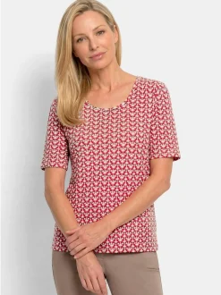 Goldner Damen T-Shirt in rot - Ausschnitt: Rundhals