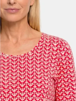 Goldner Damen T-Shirt in rot - Ausschnitt: Rundhals