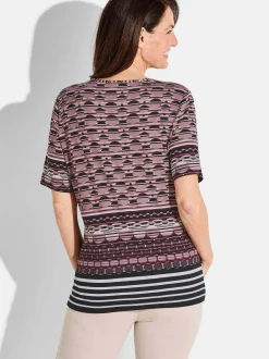Goldner Damen T-Shirt in schwarz - Ausschnitt: Rundhals