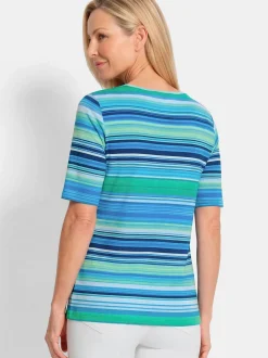 Goldner Damen T-Shirt in türkis - Ausschnitt: Rundhals