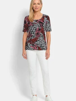 Goldner Damen T-Shirt - Kurzgröße in schwarz