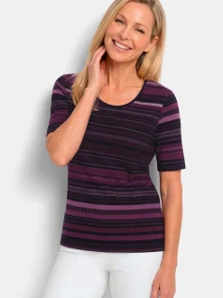 Goldner Damen T-Shirt - Kurzgröße in lila