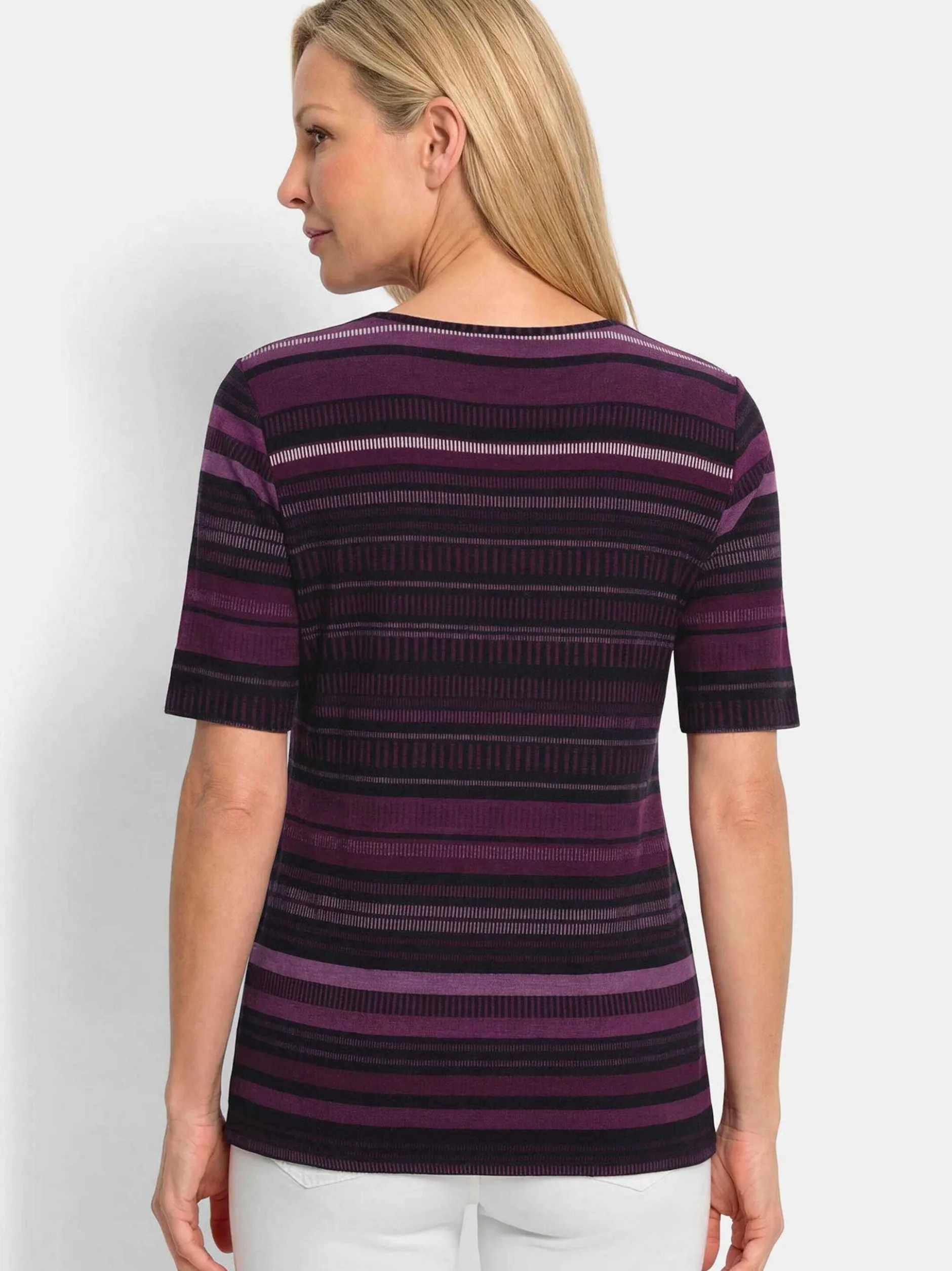 Goldner Damen T-Shirt - Kurzgröße in lila