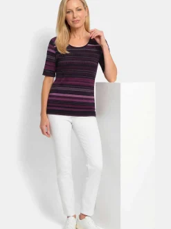 Goldner Damen T-Shirt - Kurzgröße in lila