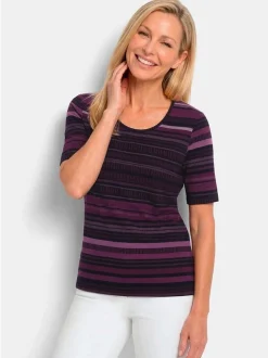 Goldner Damen T-Shirt - Kurzgröße in lila