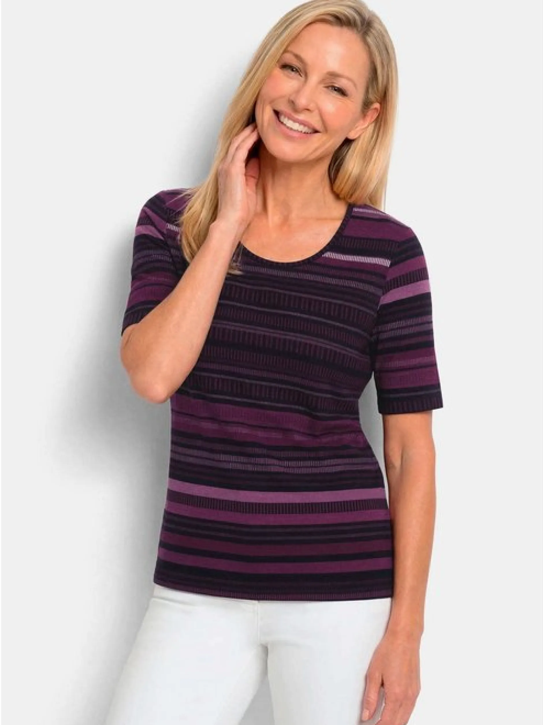 Goldner Damen T-Shirt - Kurzgröße in lila