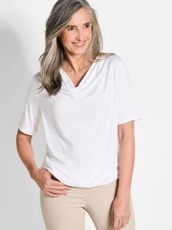 Goldner Damen T-Shirt - Kurzgröße in weiß
