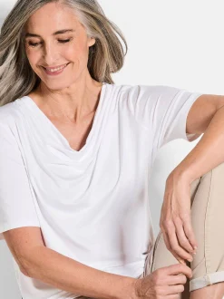Goldner Damen T-Shirt - Kurzgröße in weiß