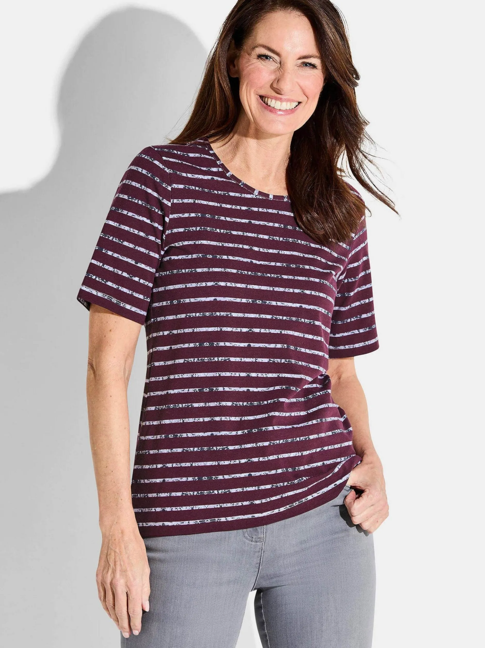 Goldner Damen T-Shirt - Kurzgröße in lila