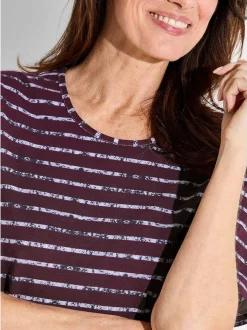 Goldner Damen T-Shirt - Kurzgröße in lila