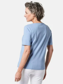 Goldner Damen T-Shirt - Kurzgröße in hellblau