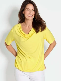 Goldner Damen T-Shirt - Kurzgröße in gelb
