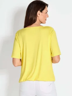 Goldner Damen T-Shirt - Kurzgröße in gelb