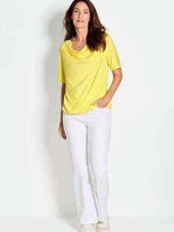 Goldner Damen T-Shirt - Kurzgröße in gelb
