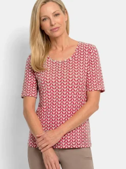 Goldner Damen T-Shirt - Kurzgröße in rot