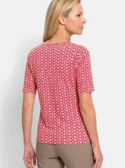 Goldner Damen T-Shirt - Kurzgröße in rot