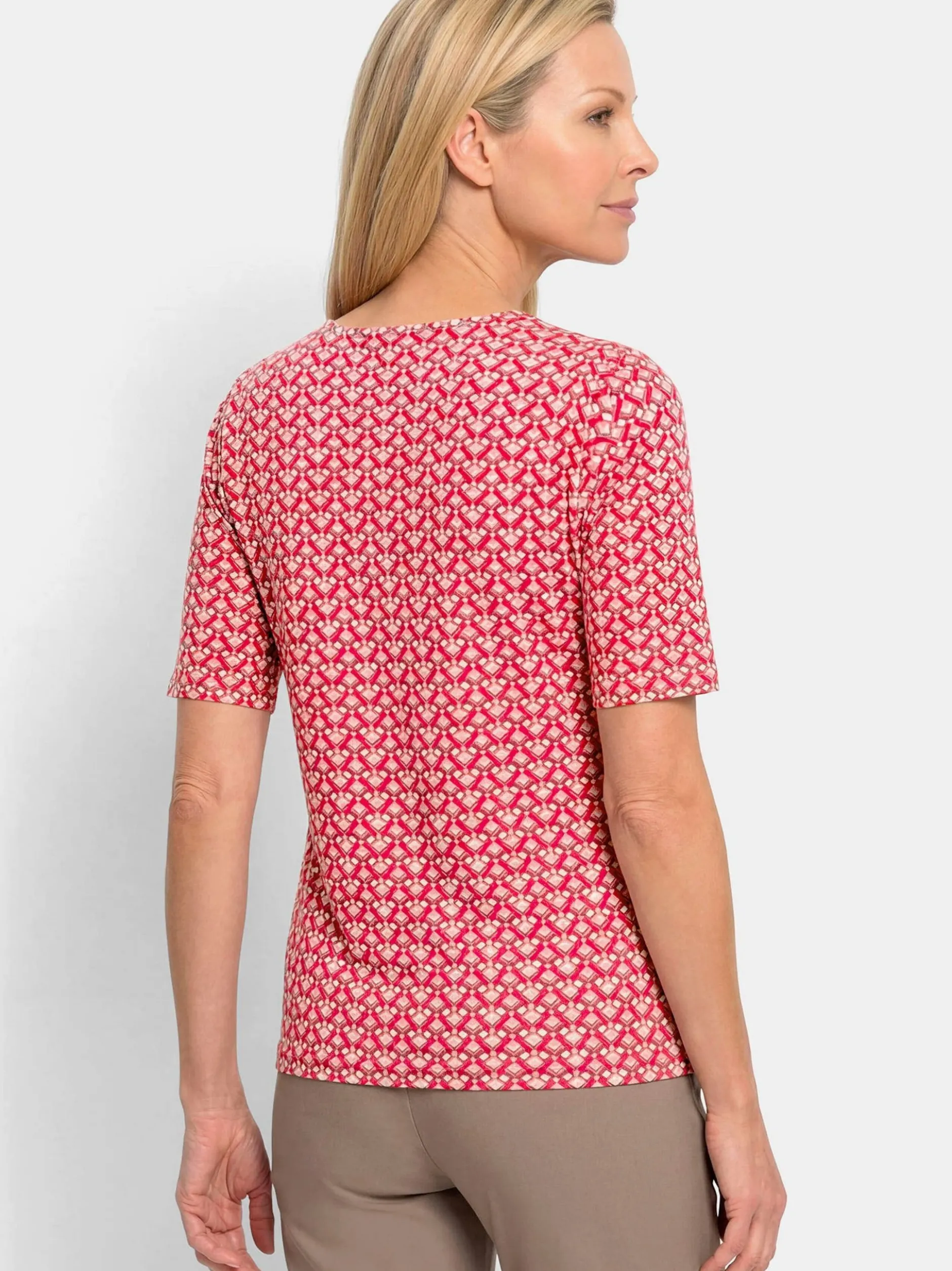 Goldner Damen T-Shirt - Kurzgröße in rot