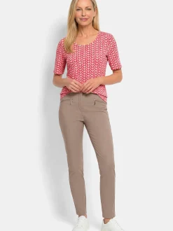 Goldner Damen T-Shirt - Kurzgröße in rot