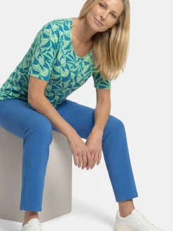 Goldner Damen T-Shirt - Kurzgröße in grün