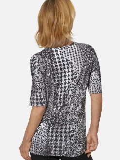 Goldner Damen T-Shirt - Kurzgröße in schwarz grau