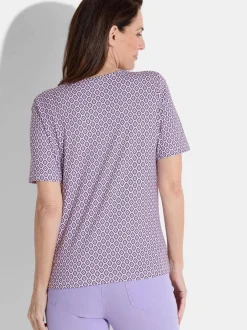 Goldner Damen T-Shirt - Kurzgröße in lila