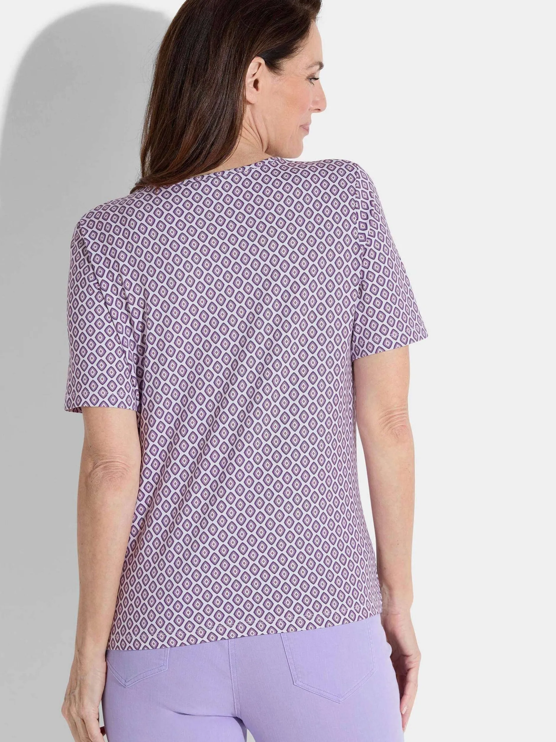 Goldner Damen T-Shirt - Kurzgröße in lila