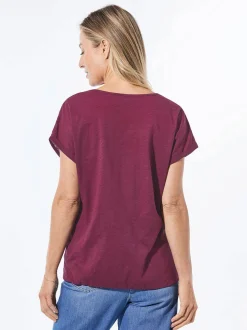 Goldner Damen T-Shirts in blau - Ausschnitt: Rundhals