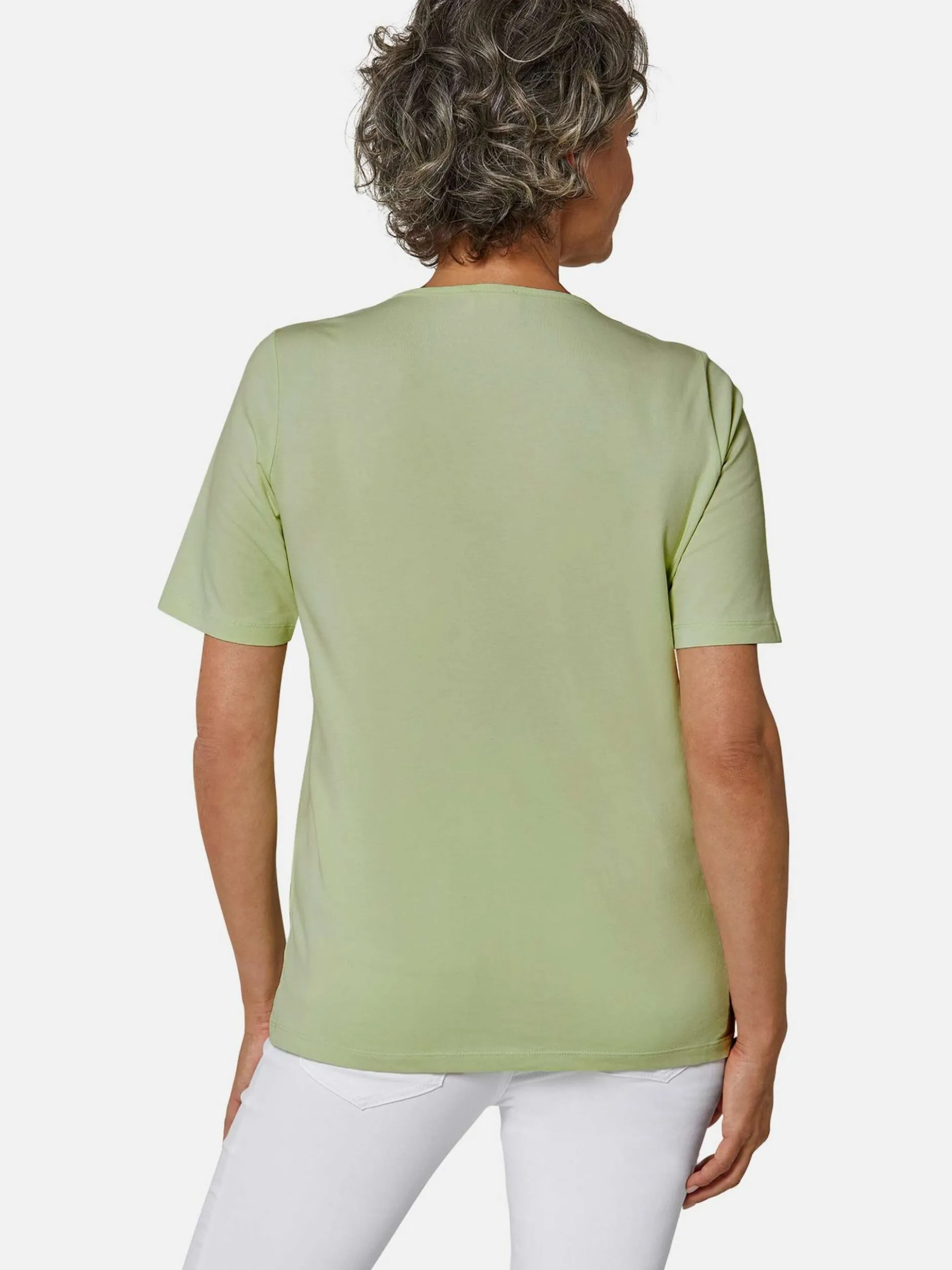 Goldner Damen T-Shirts in grün - Ausschnitt: Rundhals