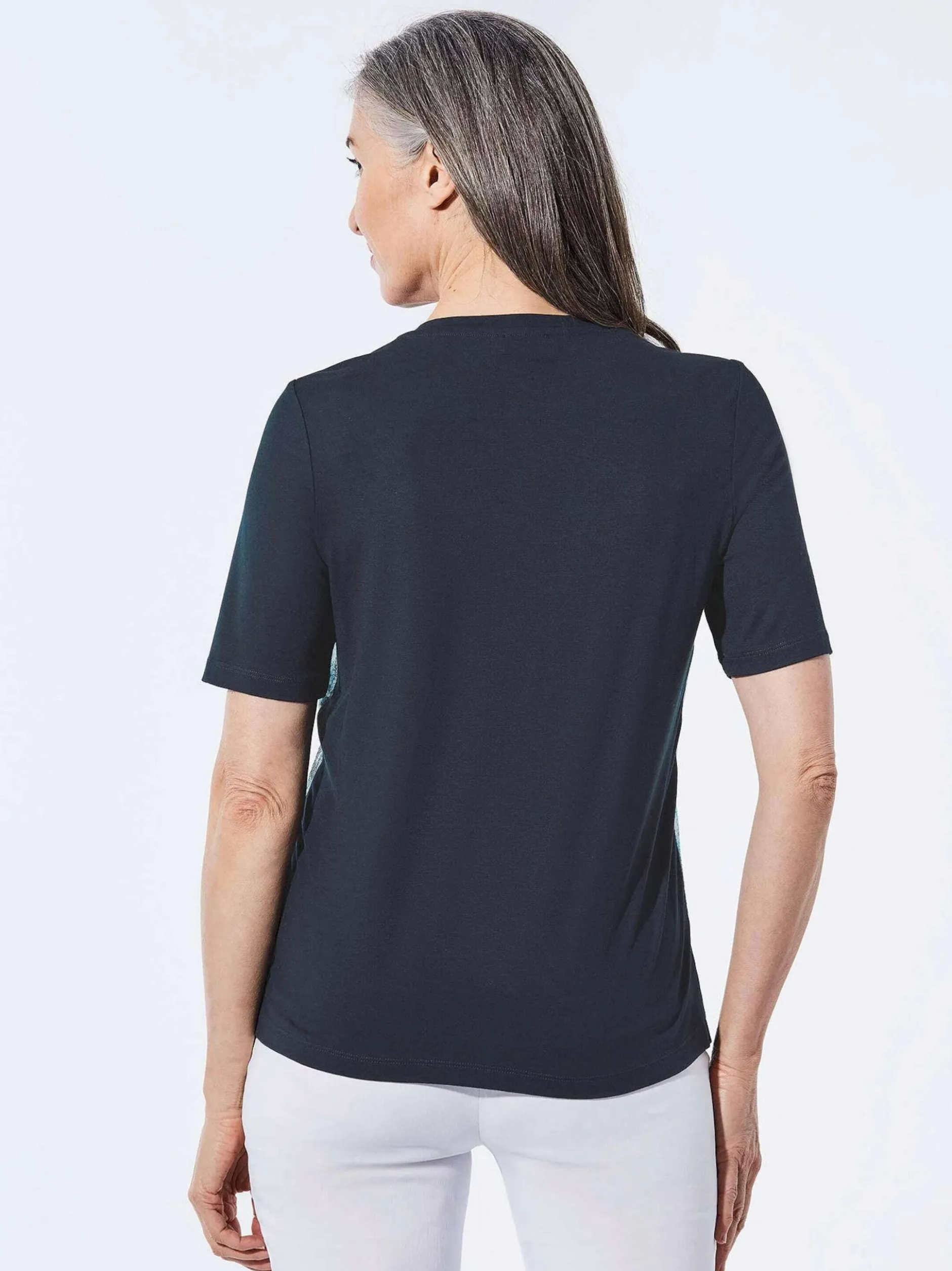 Goldner Damen T-Shirts in marine - Ausschnitt: Rundhals