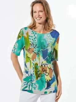 Goldner Damen T-Shirts in mehrfarbig - Ärmel: Halbarm