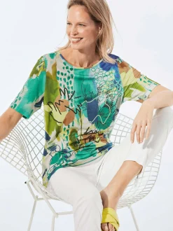 Goldner Damen T-Shirts in mehrfarbig - Ärmel: Halbarm