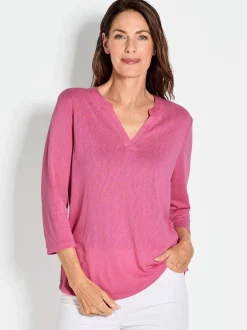 Goldner Damen T-Shirts in pink - Ärmel: 3/4 Arm