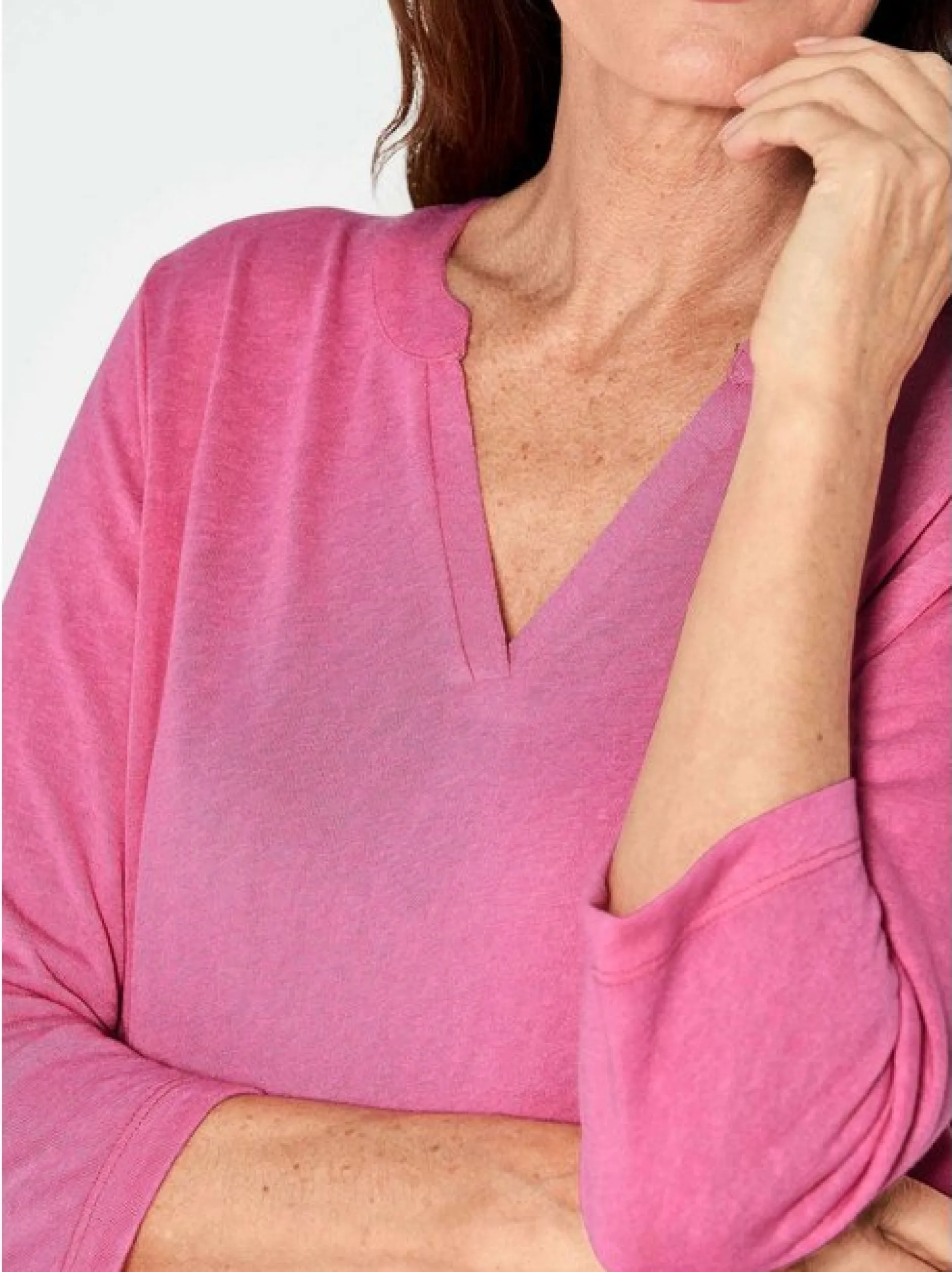 Goldner Damen T-Shirts in pink - Ärmel: 3/4 Arm
